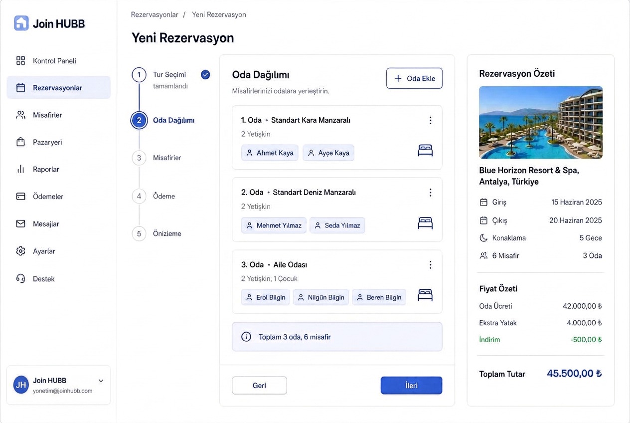Rezervasyon Yönetimi ekran görüntüsü